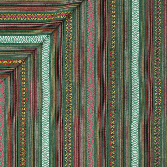 Tautiska raksta audums - zaļš 200 g/m²