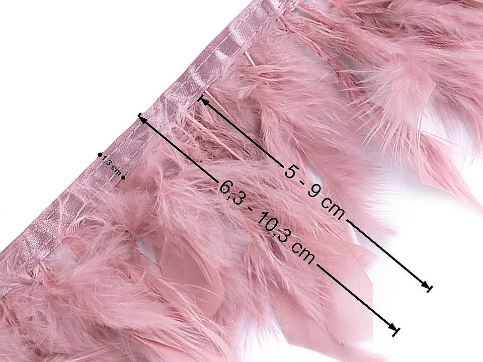 Tītara spalvu apdares lente - balta (50 cm iepakojums)