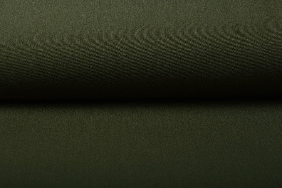 Viskozes gabardīns ar elastānu - haki 275 g/m²