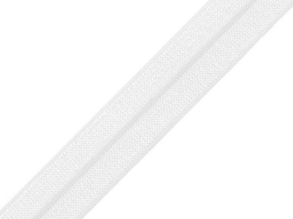 Pārlocītā gumija–1,8 cm balta ar spīdumu