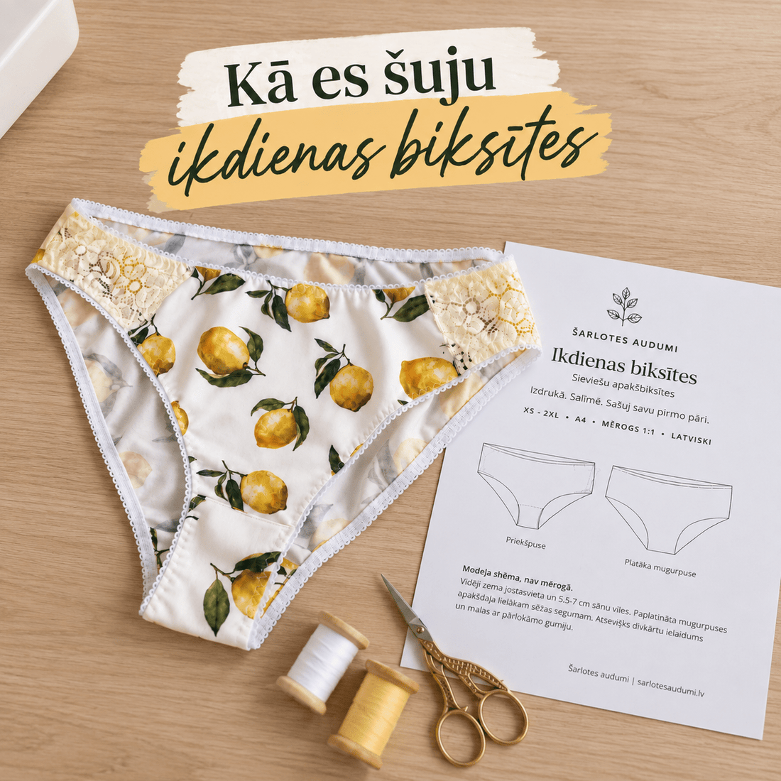 Kā es šuju savas ikdienas biksītes – ērtas, mīkstas un tieši tādas, kādas pati gribu - Šarlotes audumi