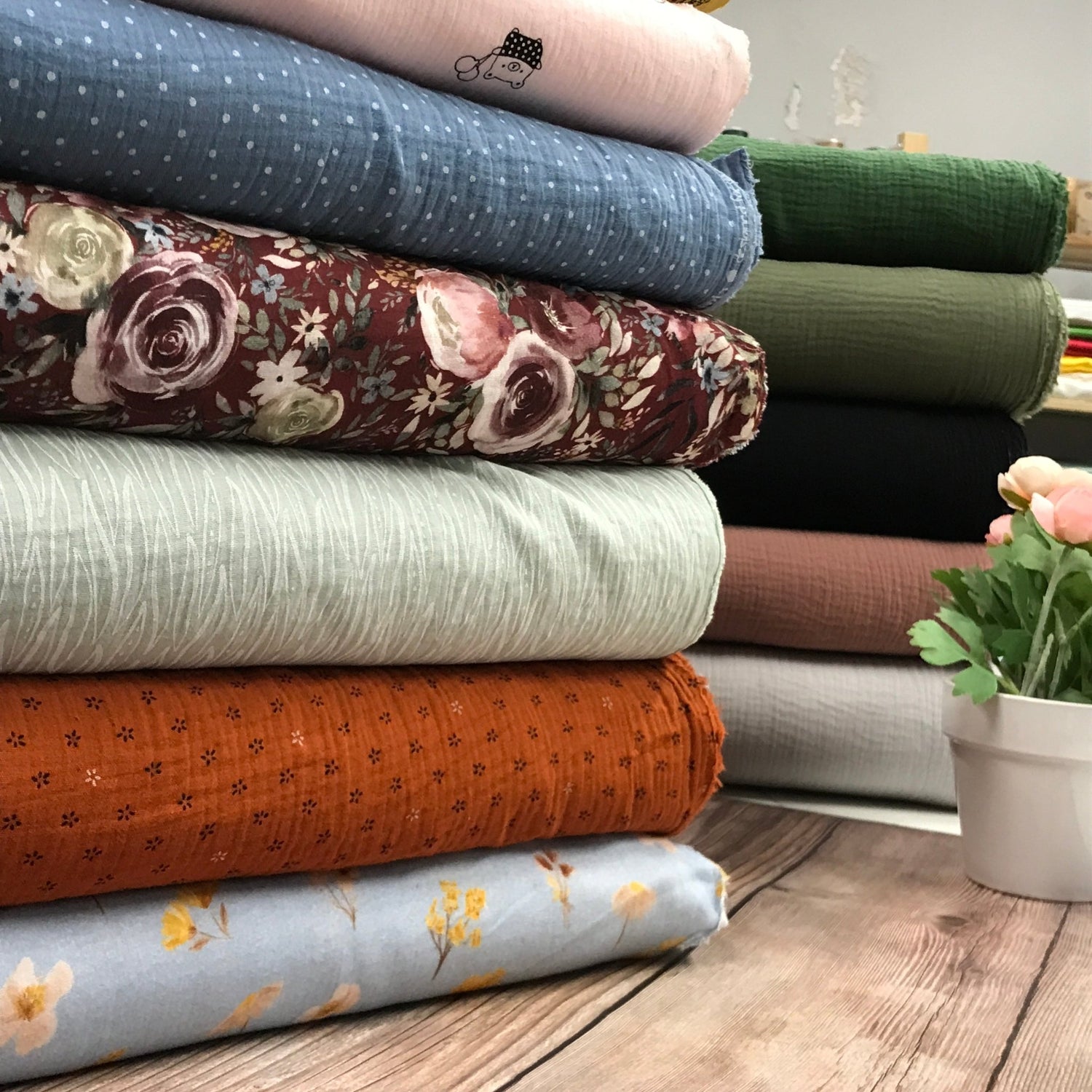 Muslīna audums ar apdruku