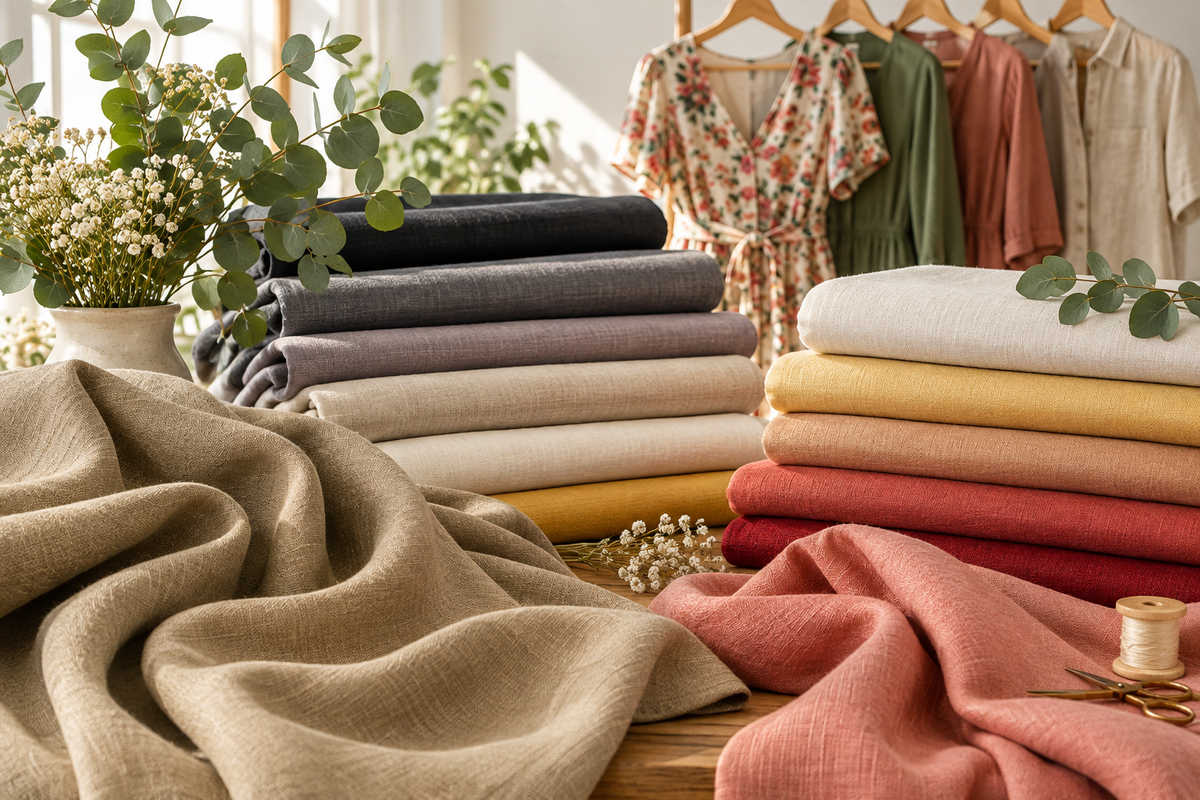 Solid viscose with linen - Šarlotes audumi
