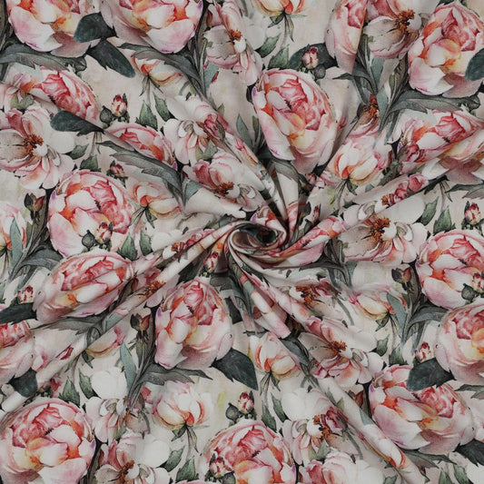 Viskozes audums ar elastānu-peonijas 135 g/m²