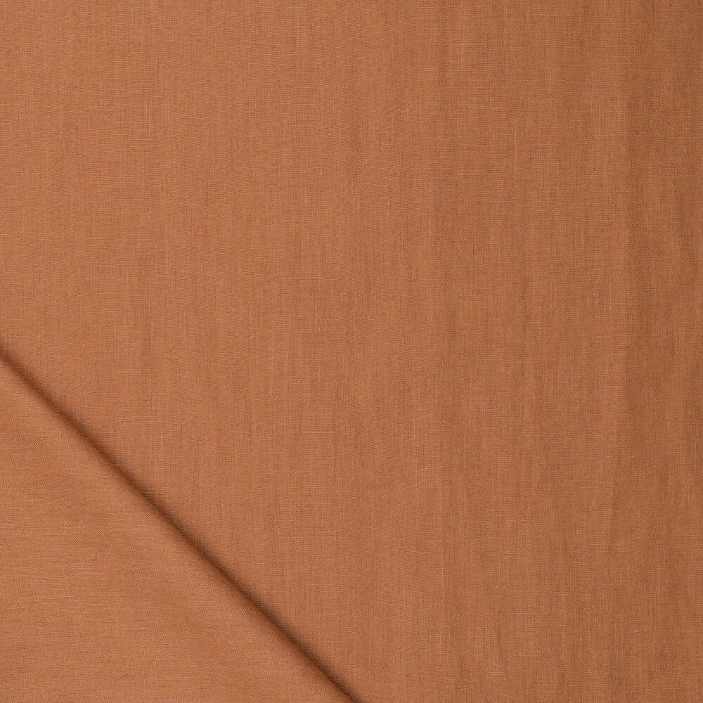 100% Softened Linen Fabric - Cognac 165 g/m²