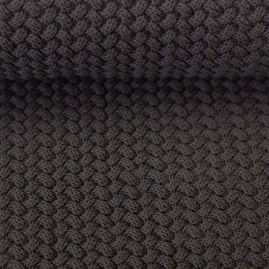 Attēls ar 100% kokvilnas adījums - tumši pelēks 525 g/m² – pieejams Šarlotes audumi