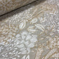100% Kokvilnas audums - bēšs un balts raksts 220cm 146 g/m²