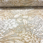 100% Kokvilnas audums - bēšs un balts raksts 220cm 146 g/m²