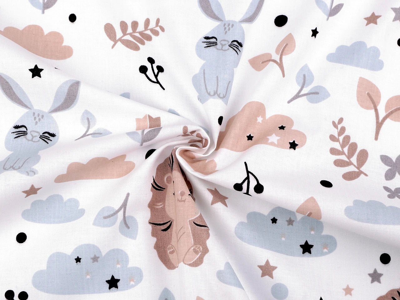 Attēls ar 100% Kokvilnas audums - eži 125 g/m² – pieejams Šarlotes audumi