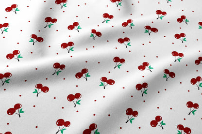 Image with 100% cotton fabric - cherries – available online at Šarlotes audumi