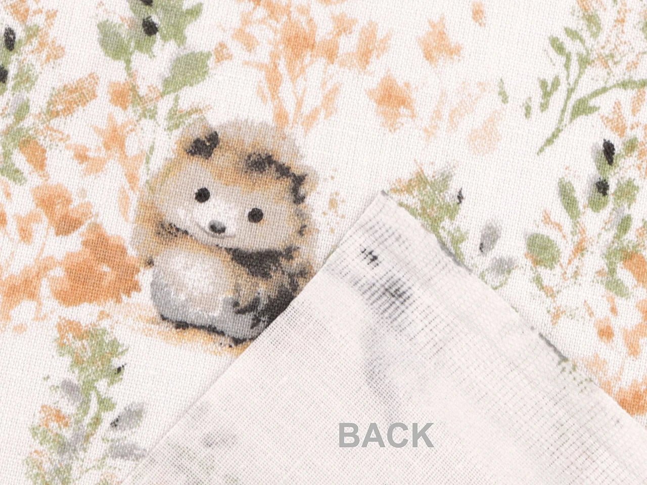 Attēls ar 100% Kokvilnas audums - lapsiņa un draugi 125 g/m² – pieejams Šarlotes audumi