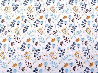 100% Cotton fabric - small blue flowers 125 g/m²