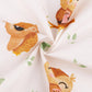 100% Kokvilnas audums - pūcītes uz pienbalta fona 125 g/m²