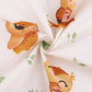 100% Kokvilnas audums - pūcītes uz pienbalta fona 125 g/m²