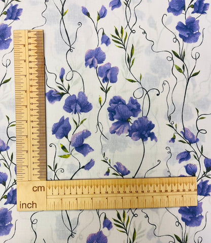 Image with 100% cotton fabric - floral polka dots 125 g/m² – available at Šarlotes audumi