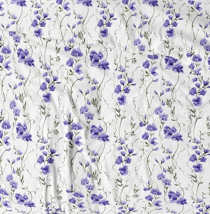 Image of 100% cotton fabric - floral peas 125 g/m² – available at Šarlotes audumi