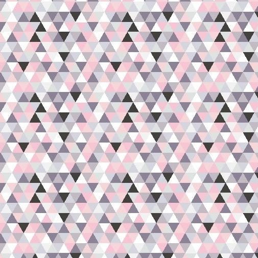 Attēls ar 100% Kokvilnas audums - rozā trijstūri 125 g/m² – pieejams Šarlotes audumi