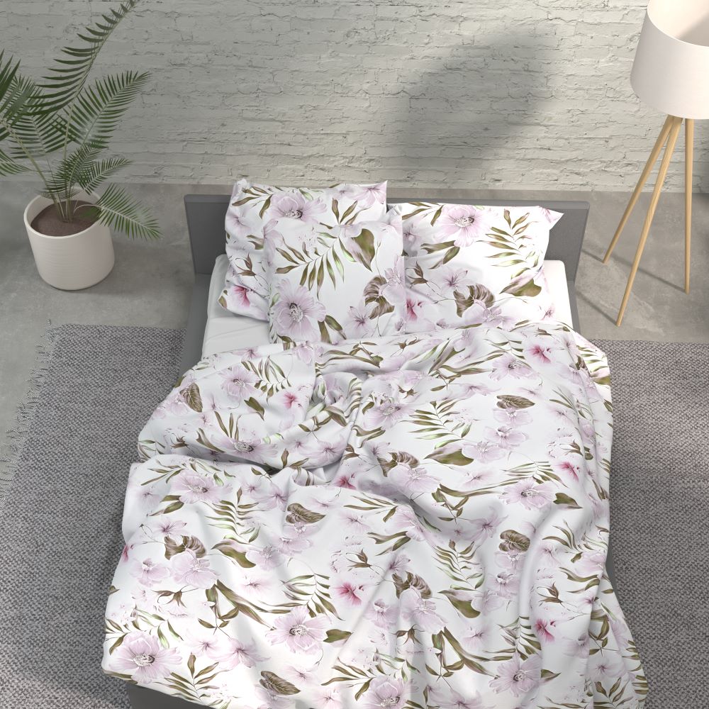 100% Kokvilnas audums - smaržīgās lilijas 220cm 146 g/m²