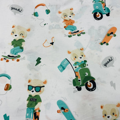 100 % tissu en coton - ours sportif 125 g/m²