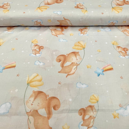 Tissu 100 % coton à motif floral 130 g/m²