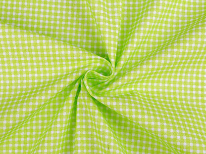 100% Cotton fabric - green checkered 125 g/m