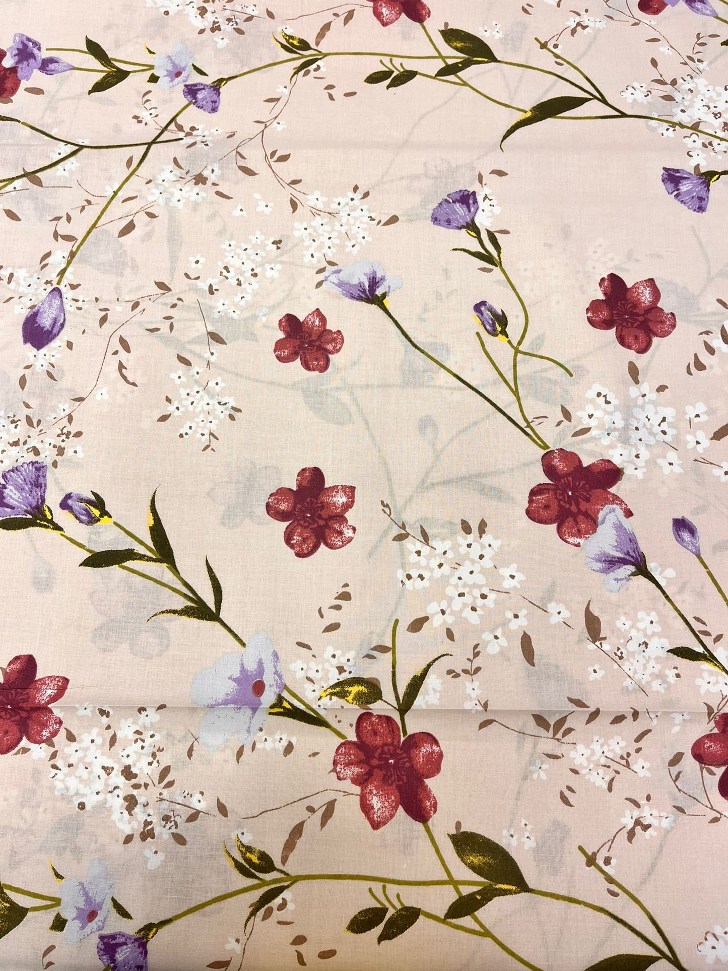 Attēls ar 100% Kokvilnas audums - ziedu motīvs 125 g/m² – pieejams Šarlotes audumi