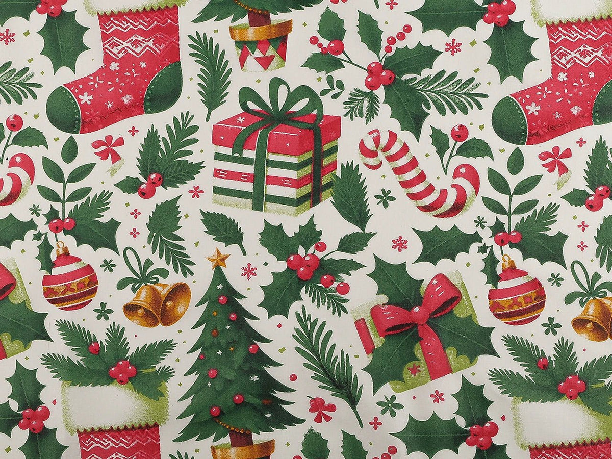 Image of 100% cotton Christmas fabric – available online at Šarlotes audumi