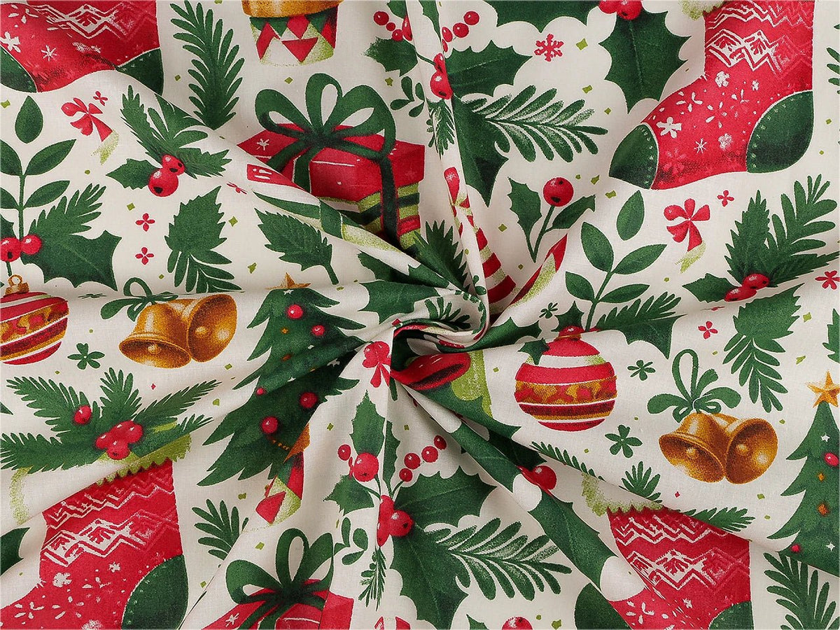 Image of 100% cotton Christmas fabric – available online at Šarlotes audumi