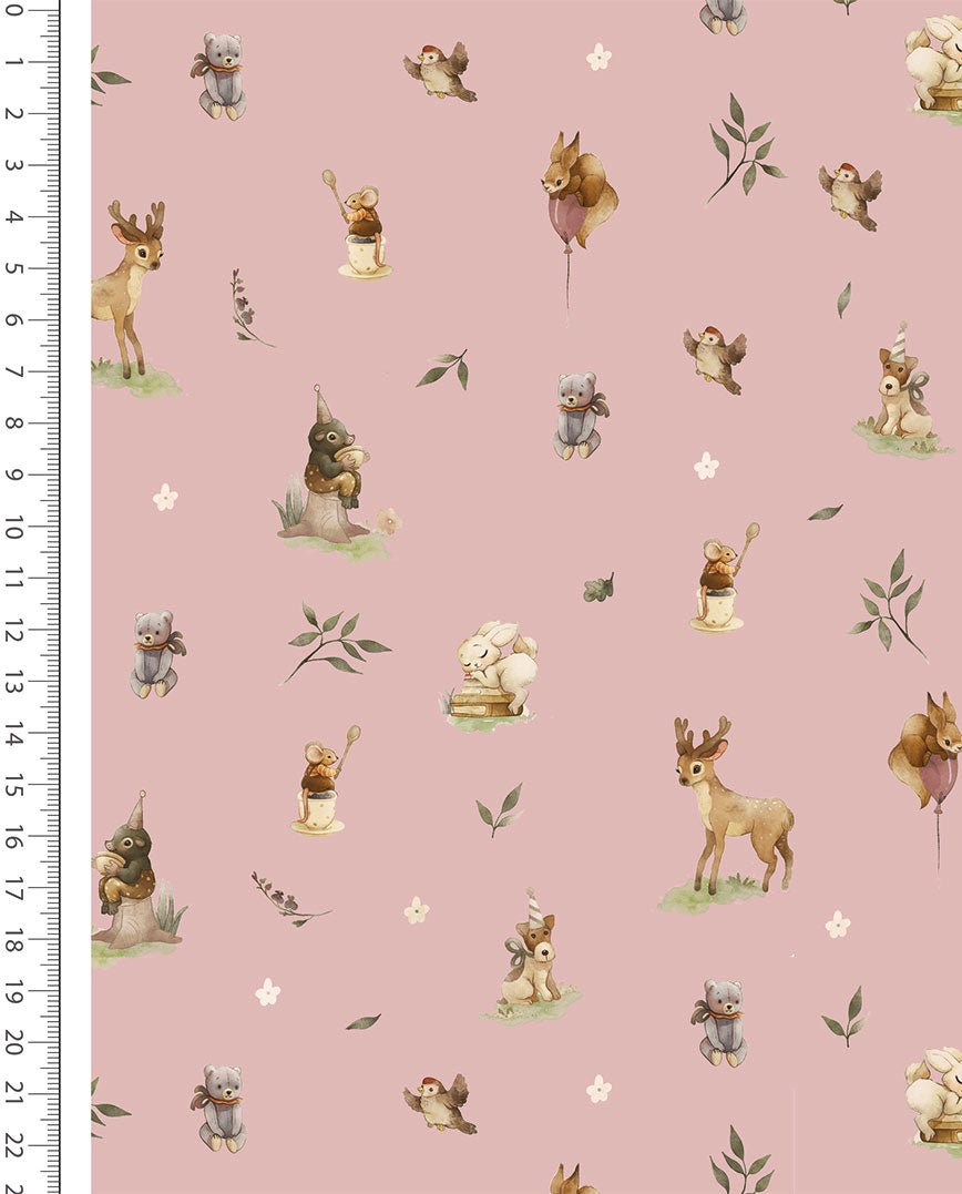 Image of 100% cotton flannel with flowers on pink – available online at Charlotte's Fabrics