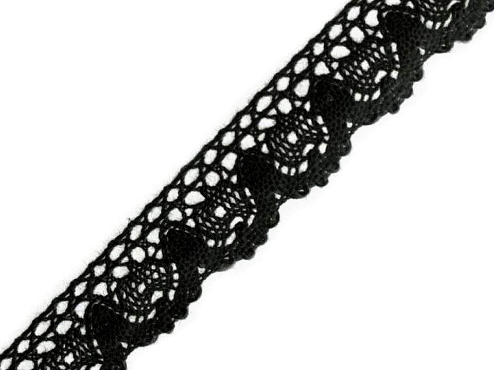 100% Kokvilnas mežģīne|2,5 cm| melna