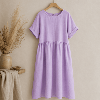 Attēls ar 100% Mīkstināts lina audums-ceriņu lillā 165 g/m² – pieejams Šarlotes audumi