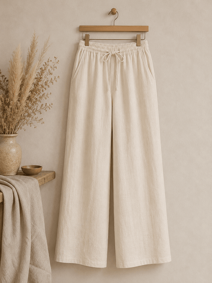 Attēls ar 100% Mīkstināts lina audums-maigi krēmīgs 165 g/m² – pieejams Šarlotes audumi