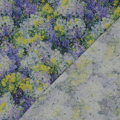 Image en tissu 100 % viscose - lilas et mimosas 135 g/m² – disponible chez Šarlotes audumi