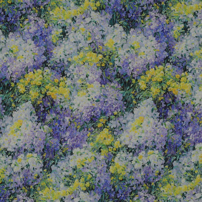 Image avec tissu 100 % viscose - lilas et mimosas 135 g/m² – disponible chez Šarlotes audumi