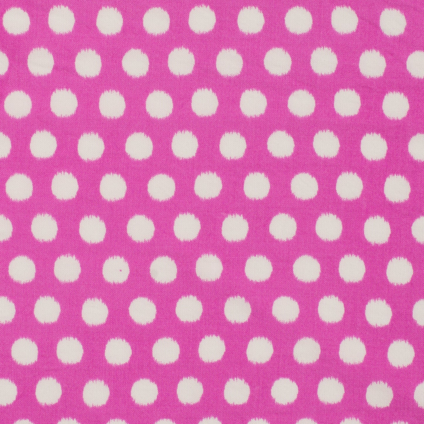 Image of 100% viscose fabric with polka dot pattern on pink – available online at Šarlotes audumi