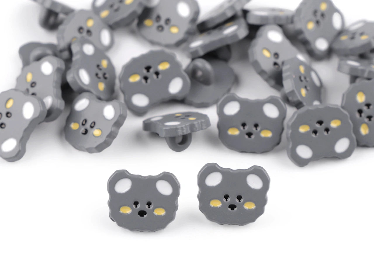 Pogas uz kājiņas 15 mm kaķīši|dažādu toņu