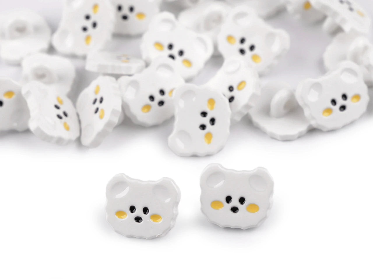 Pogas uz kājiņas 15 mm kaķīši|dažādu toņu