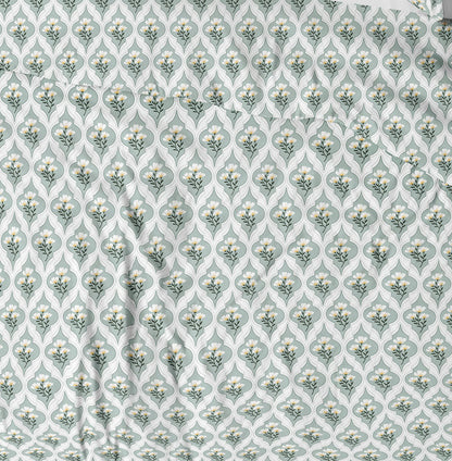 100% Cotton Fabric, Floral Pattern, 125 g/m²