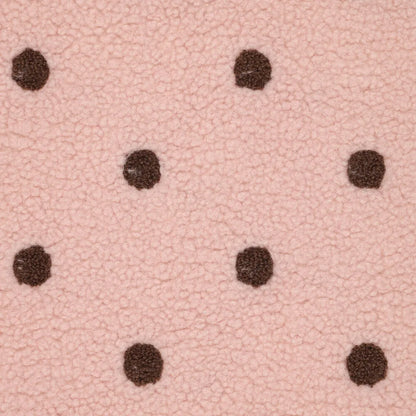 Teddy flīss-brūni punktiņi uz rozā