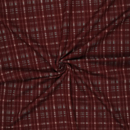 Rūtaina žakarda trikotāža – bordo sarkana