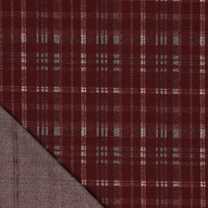 Rūtaina žakarda trikotāža – bordo sarkana
