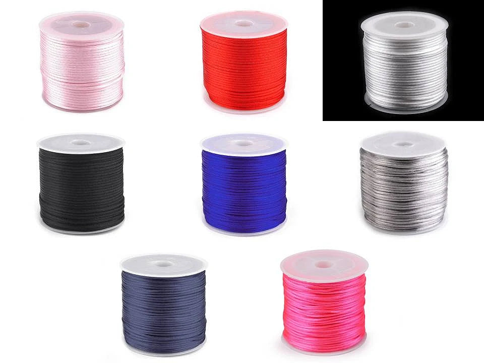 Satīna aukliņa Ø1 mm (30m rullis)|dažādu toņu