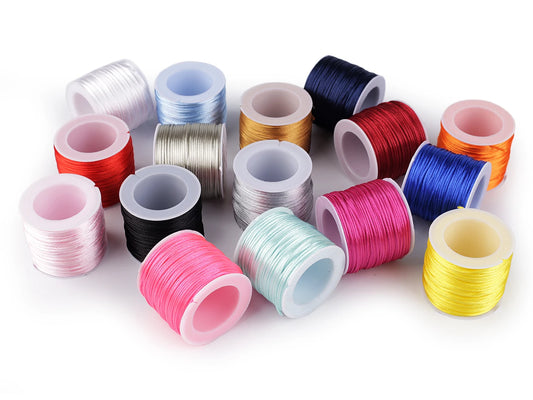 Satīna aukliņa Ø1 mm (30m rullis)|dažādu toņu