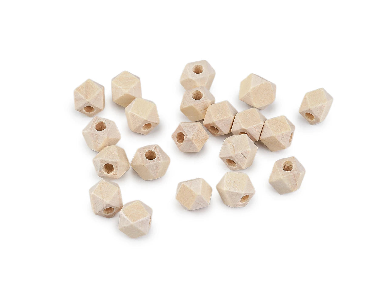 Neapstrādātas koka pērlītes 8 × 8 mm