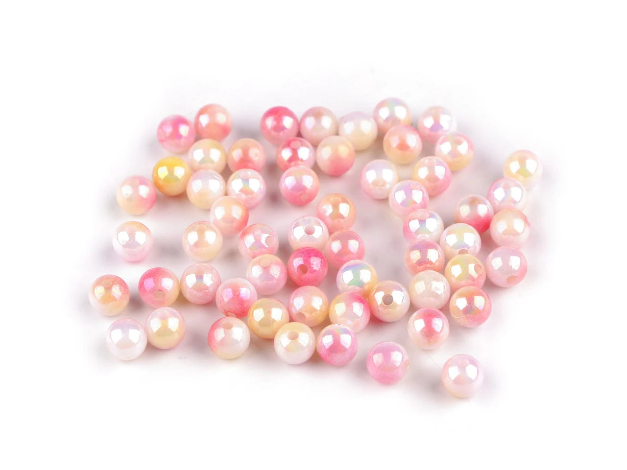 Perles en plastique à effet nacré Ø8 mm 20 g | tons assortis