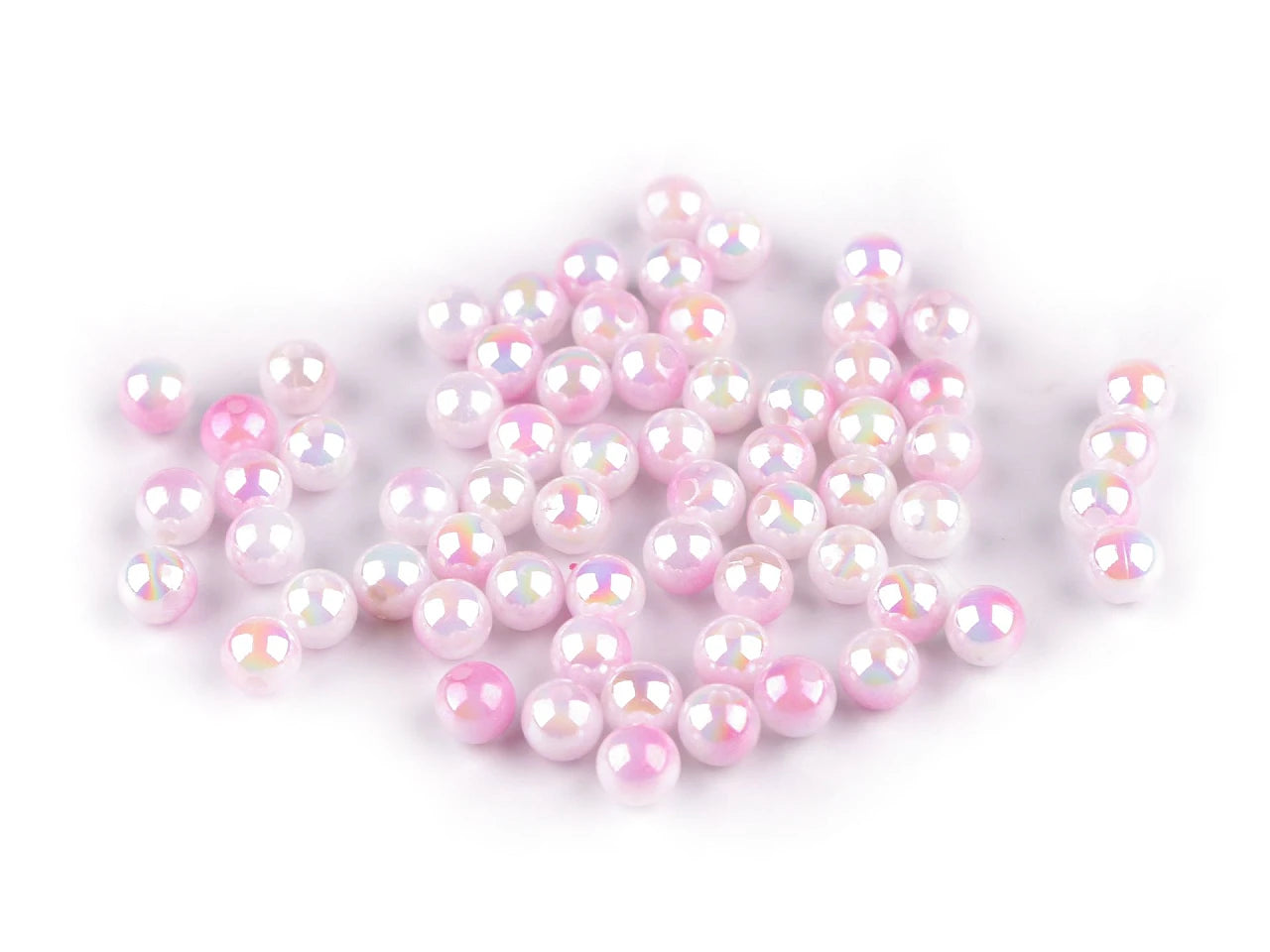 Perles en plastique à effet nacré Ø8 mm 20 g | tons assortis