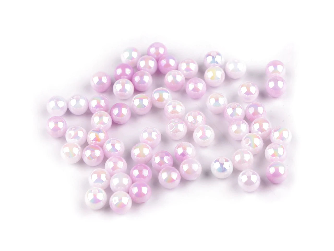 Perles en plastique à effet nacré Ø8 mm 20 g | tons assortis