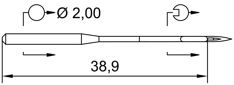 Adatas rūpnieciskajām šujmašīnām SCHMETZ DPX17 SUK – trikotāžai un džinsam (10gab.)