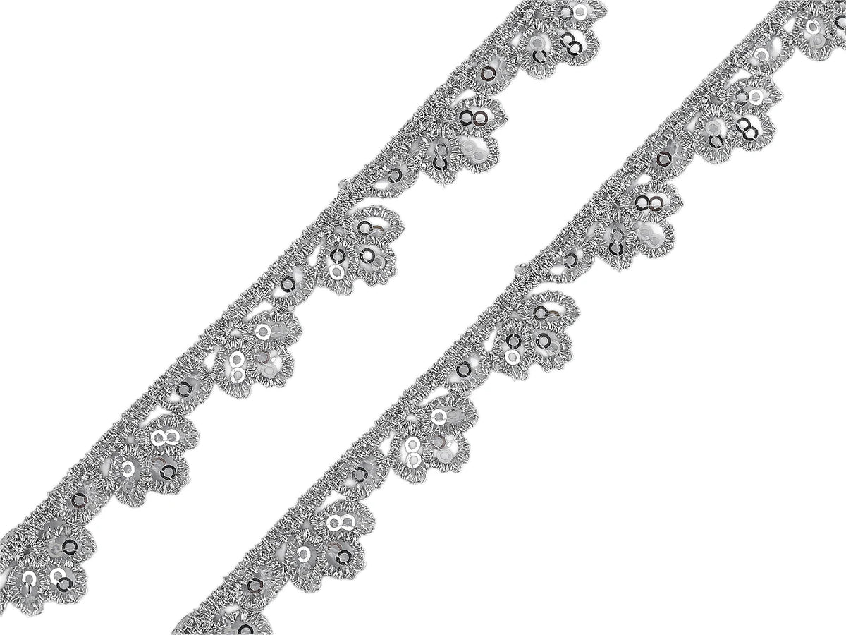 Dekoratīva gipūras mežģīņu lente ar fliteriem – 13 mm