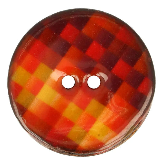 Kokosa pogas 20 mm-oranži dzelteni kvadrātiņi